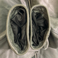 Delan デラン スタンドカラー レザージャケット グレー size54 瑞穂店