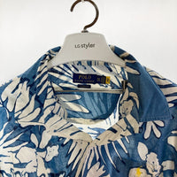 POLO RALPH LAUREN ポロラルフローレン コットン リネン オープンカラーシャツ ブルー 半袖 Size XXL 瑞穂店