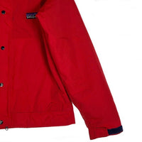 80's patagonia パタゴニア デカタグ ジップアップ ナイロンジャケット スタンドカラー レッド 内ボアフリース Size M 福生店