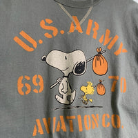 TOYS McCOY トイズマッコイ SNOOPY TEE U.S. ARMY AVIATION CO. スヌーピー プリントTシャツ グリーン TMC2520 Size L 福生店