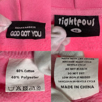 We Are Righteous ウィーアーライチャス RIZEN KING ZIP UP HOODIE ジップアップ フーディー パーカー ピンク Size S 福生店
