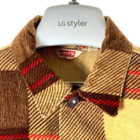 Levi’s リーバイス 80's PLAID CORD TRUCKER コーデュロイ チェック トラッカージャケット ブラウン size18 瑞穂店