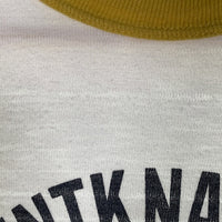 WAREHOUSE ウエアハウス FLINTKNAPPING FIELD SCHOOL リンガーTシャツ ホワイト マスタード Size M 福生店