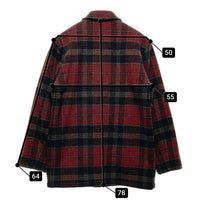 LAND'S END ランズエンド 90S キルティング チェック柄 ウールコート レッド sizeS 瑞穂店