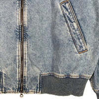 DIESEL ディーゼル D-VINZ Bomber Jacket デニム ボンバージャケット リブブルゾン ライトブルー 大谷サテンワッペンカスタム品 Size L 福生店