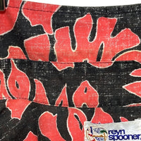 reyn spooner レインスプーナー 90s ビキニタグ リーフ総柄 半袖シャツ ブラック×レッド sizeM 瑞穂店