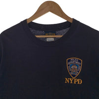 00's NYPD ニューヨーク市警察 刺繡ワッペン クルーネックTシャツ ネイビー DELTA Size L 福生店