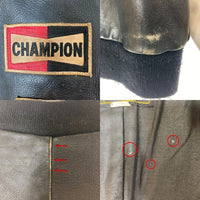 VANSON バンソン TJV USA製 後付けワッペン レザー チームジャケット ブラック×ホワイト size42 瑞穂店