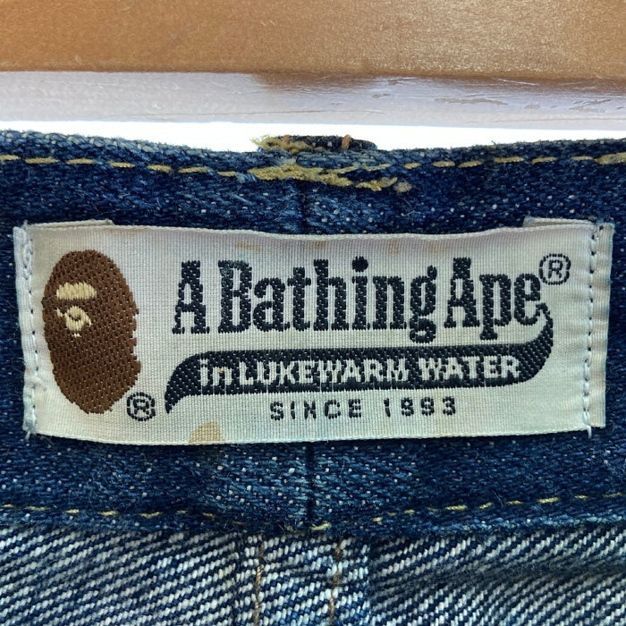 A BATHING APE ア ベイシング エイプ 両側 猿フェイスペイント デニムパンツ インディゴ sizeM 瑞穂店