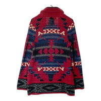 LAUREN JEANS COMPANY RALPH LAUREN ローレンジーンズ ラルフローレン ネイティブ柄 ショールカラー ガウンニット レッド sizePS 瑞穂店