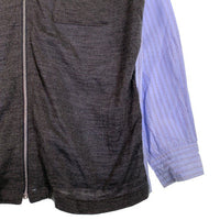COMME des GARCONS HOMME コムデギャルソンオム ニット切替 ストライプシャツ ジップアップ Size M 福生店