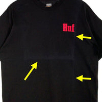 HUF ハフ フロッキープリント Tシャツ ブラック Size L 福生店