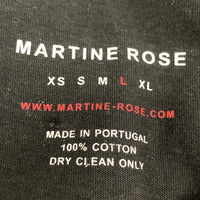 MARTINE ROSE マーティンローズ 20SS 裾袖カットオフ ワンポイント プリント Tシャツ ブラック sizeL 瑞穂店