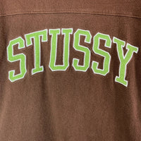 STUSSY ステューシー ロゴ刺繍 ロングTシャツ ブラウン sizeL 瑞穂店