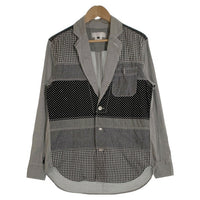 GANRYU ガンリュウ 14SS 3B テーラード シャツジャケット チェック ドット シャンブレー グレー EM-B005 AD2013 Size S 福生店