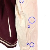 glamb グラム 袖フェイクレザー ウールスタジャン ダブル GB15WT/JKT11 バーガンディー Size 4 瑞穂店