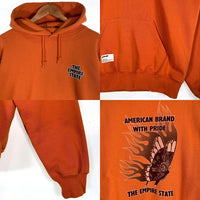 Schott ショット THE EMPIRE STATE プリント スウェットパーカー オレンジ 782-3231005 Size M 福生店