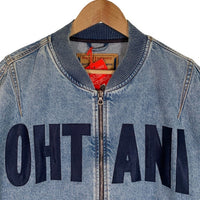DIESEL ディーゼル D-VINZ Bomber Jacket デニム ボンバージャケット リブブルゾン ライトブルー 大谷サテンワッペンカスタム品 Size L 福生店