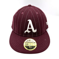 NEW ERA ニューエラ 59 FIFTY Oakland Athletics ベースボールキャップ バーガンディ size7 3/8(58.7cm)※内側汚れあり 瑞穂店