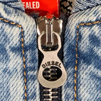 DIESEL ディーゼル D-VINZ Bomber Jacket デニム ボンバージャケット リブブルゾン ライトブルー 大谷サテンワッペンカスタム品 Size L 福生店