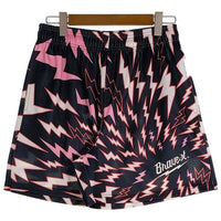 BRAVEST STUDIOS Black Lightning Shorts メッシュ ショーツ ハーフ パンツ ブラック ピンク Size L 福生店
