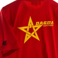 Dagda Leathers ダグダレザーズ プリントTシャツ 袖刺繡 レッド 旧マッコイ 滝沢氏 2 Size M 福生店