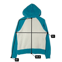 HYSTERIC GLAMOUR ヒステリックグラマー 2CF-4530 90's プリント バイカラーパーカー ホワイト×ブルー sizeFREE※首元汚れ有★ 瑞穂店