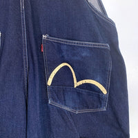 EVISU エヴィス ダブルニーデニムオーバーオール インディゴ ニーペンキカスタム Size 42 福生店