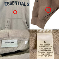 FOG ESSENTIALS エッセンシャルズ フロントラバーロゴプリント プルオーバースウェットパーカー カーキ Size L 福生店