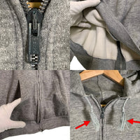 70’s Healthknit ヘルスニット ダブルフェイス 裏サーマル ジップアップスウェットパーカー グレー USA製 Size XL(50-52) 福生店