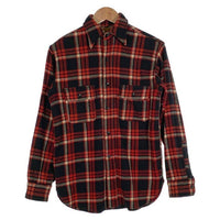 40's ウールシャツ マチ付 レッド ブラック ブランド不明 Size M 相当 福生店