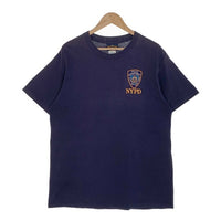 00's NYPD ニューヨーク市警察 刺繡ワッペン クルーネックTシャツ ネイビー DELTA Size L 福生店