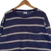 CHEETAH チーター ボーダー ロンT ロングスリーブ 長袖 Tシャツ ホワイト ネイビー Size XL 福生店
