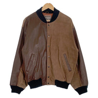 KANSAI MAN YUTAKA NISHIMURA カンサイ マン ユタカニシムラ オールレザー スウェード切替 アワードジャケット スタジャン ブラウン Size L-XL 相当 福生店