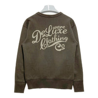 Deluxe Wear デラックスウエア 前V プリント クルーネックスウェットトレーナー ダークブラウン Size S 瑞穂店