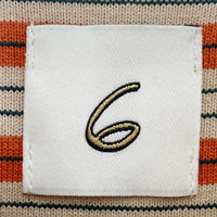 6 BEAUTY&YOUTH ロク ビューティーアンドユース ボーダー Tシャツ ワンピース ベージュ×オレンジ size38 瑞穂店