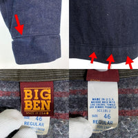 80's~ BIG BEN ビッグベン ジップアップデニムジャケット インディゴ ブランケットライナー 5C11BLJ USA製 Size 46-R 福生店