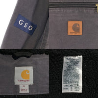 Carhartt カーハート ウォッシュド ダック地 ジップアップジャケット 内ボア フェードブラック J141-029 Size XL 福生店