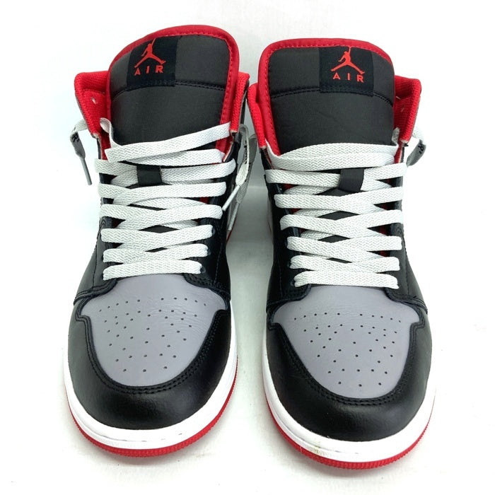 Air Jordan ハイカットシューズ ブラック/グレー ナイキ AIR JORDAN 1 レザー ハイカットスニーカー 27cm メンズ