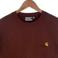 Carhartt W.I.P カーハート ワークインプログレス 21AW AMERICAN SCRIPT SWEATSHIRT アメリカンスクリプト スウェットシャツ クルーネックトレーナー ブラウン Size L 福生店