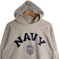 80's Champion チャンピオン リバースウィーブ NAVY ラバープリント プルオーバー フーディー パーカー USA製 Size XL 福生店