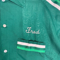 70's Hilton ヒルトン ボーリングシャツ 半袖 グリーン USA製 Size L 福生店