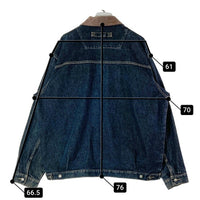 damani dada ダマーニダダ 襟レザー ジップアップ デニムジャケット インディゴ sizeXL 瑞穂店