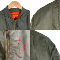 60`s ALPHA アルファ USAF MA-1 ミリタリーフライトジャケット オリーブ J-8279D 68年会計 Scovill Size L 福生店