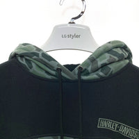 Harley-Davidson ハーレーダビッドソン 迷彩 切替 プルオーバーパーカー カーキ sizeS 瑞穂店