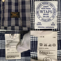 WTAPS ダブルタップス 16SS UNION S/S SHIRT コットン チェックシャツ 半袖 ネイビー 161GWDT-SHM08 Size M 福生店