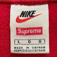 Supreme シュプリーム NIKE ナイキ CK6225-687 19FW Leather Applique Sweatshirt レザーアップリケ スウェットパーカー レッド sizeL 瑞穂店