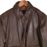 80's 90's AVIREX アヴィレックス EMAR ジップ Genuine Horsehide ホースハイド A-2 レザー フライト ジャケット ブラウン DRAWING NO. 30-1415, CONTRACT NO. 1978-01 USA製 Size 34 福生店