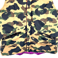 A BATHING APE アベイシングエイプ ナイロン リバーシブルダウンベスト カモフラージュ パープル 001LJ0801019X Size L 福生店
