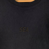 WIND AND SEA ウィンダンシー SEA PIGMENT TEE ピグメント フロント刺繡ロゴ Tシャツ ブラック WDS-O-ESS2-24-Q3-CS-01 Size L 福生店